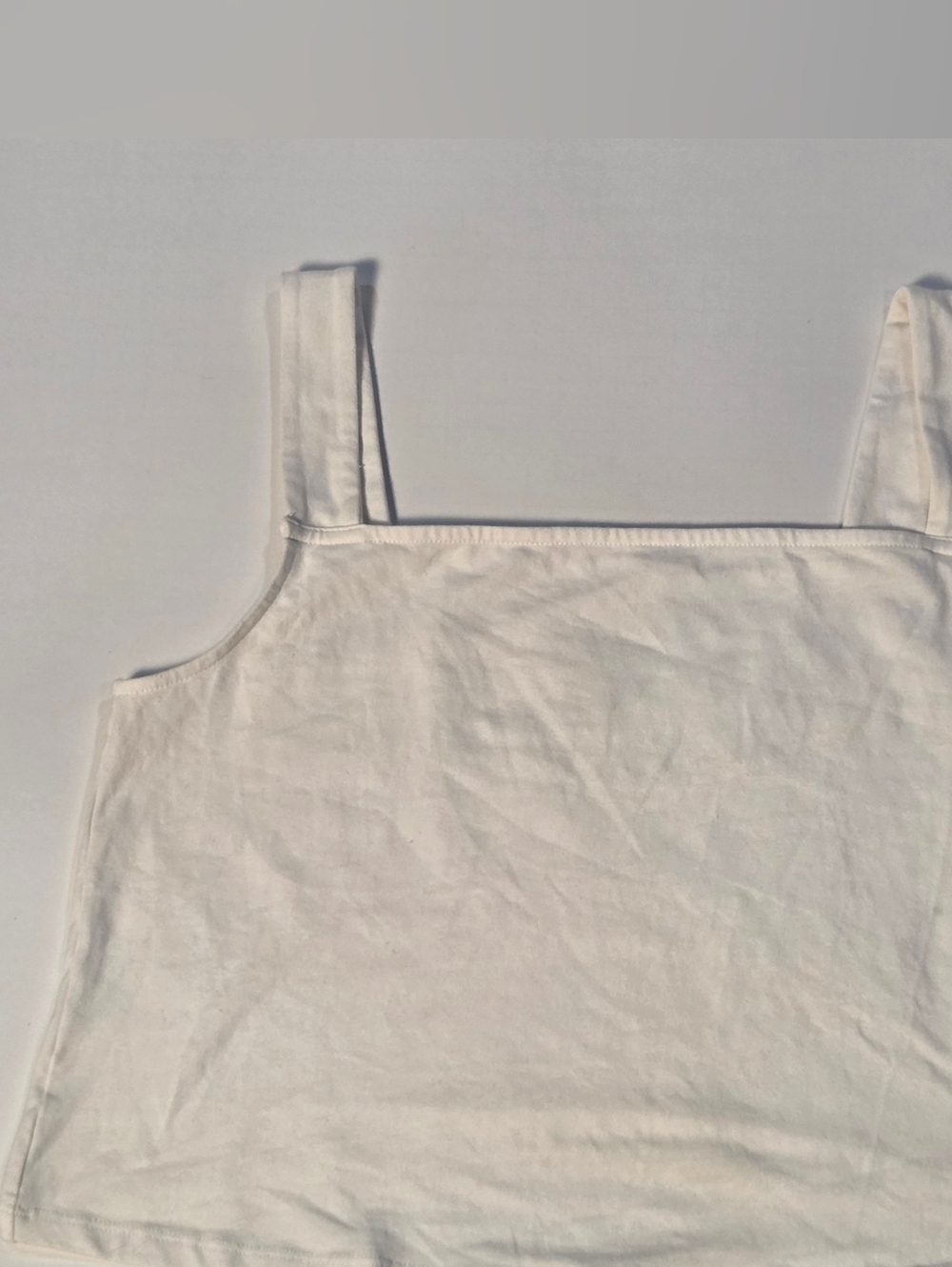 Torrid Crop Top 90s Y2K Revival White Cotton Blend Square Neck Clean Girl Tank 1